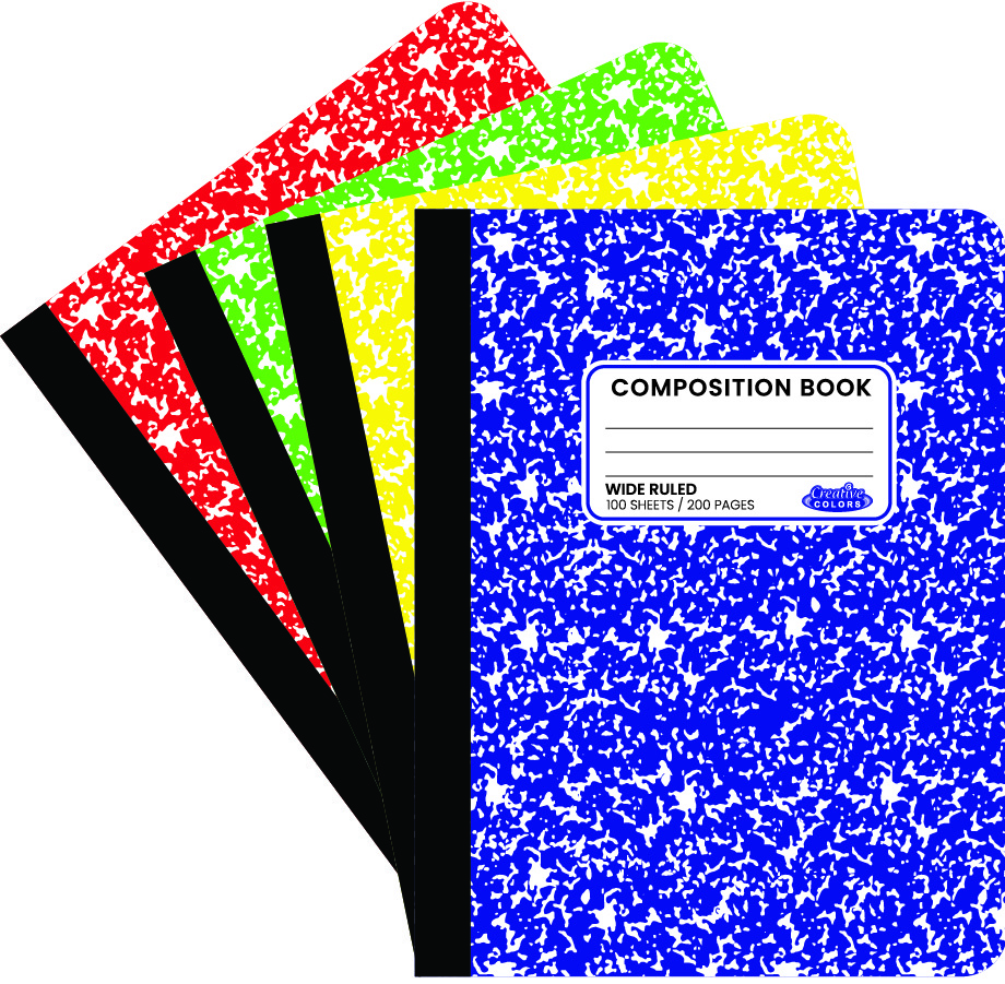 Wholesale Wide Rule Composition Books 100 Sheets, Asst DollarDays