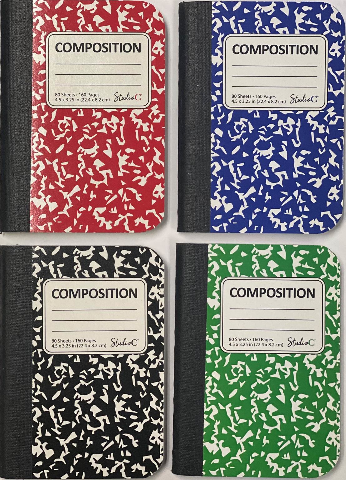 Wholesale Mini Marbled Composition Books 80 Sheets, 4 Colors