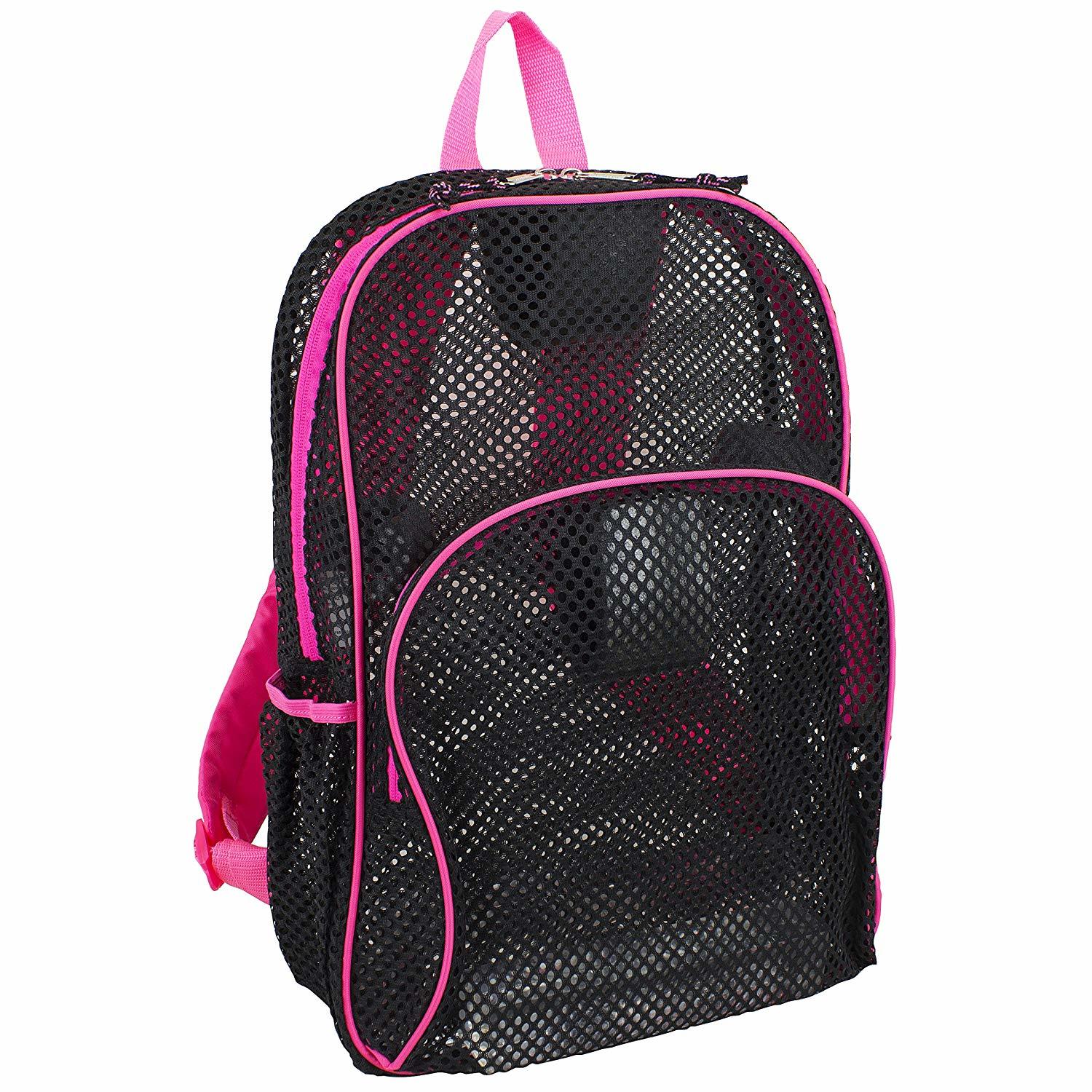 Wholesale 17" Classic Eastsport Mesh Backpack Black/Pink