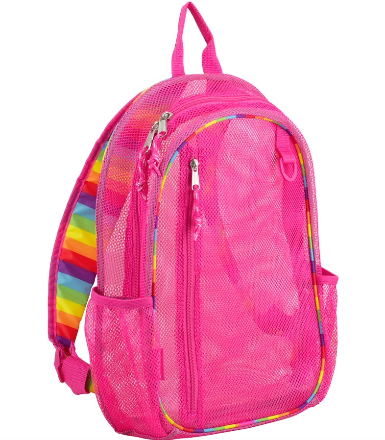 mesh backpack pink