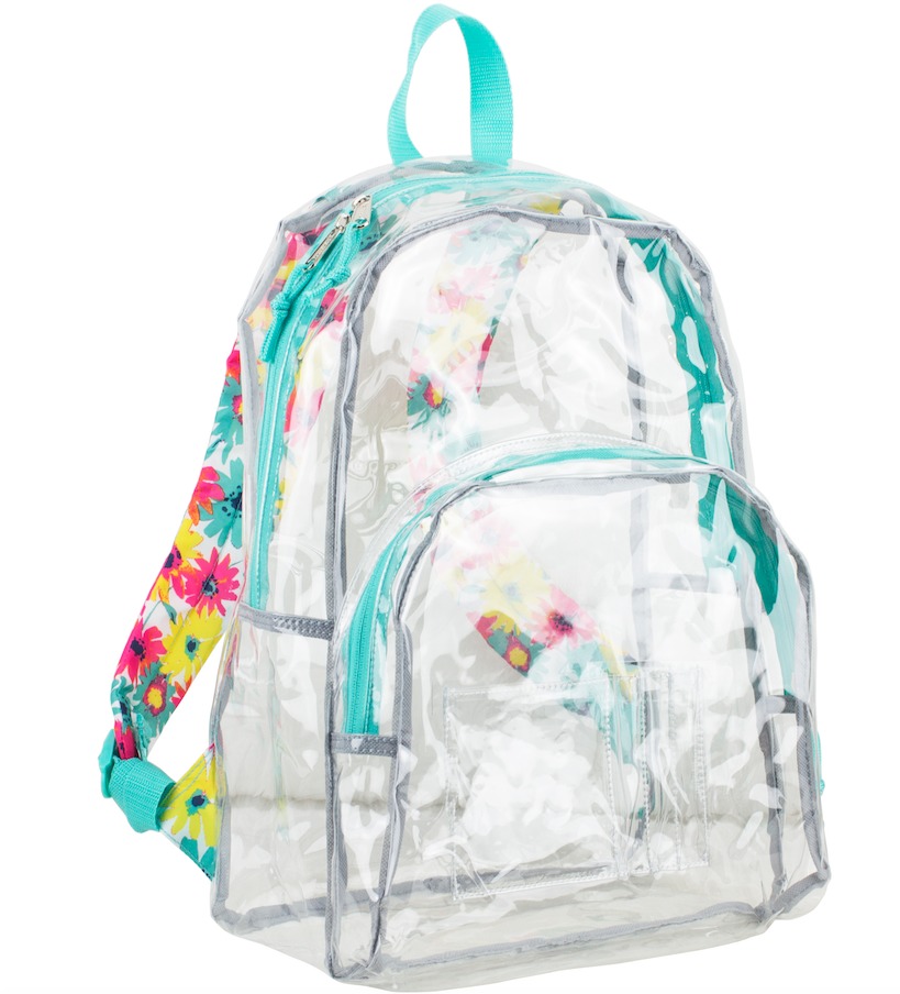 Wholesale 17" Eastsport Basic Clear Printed Strap Backpack Teal