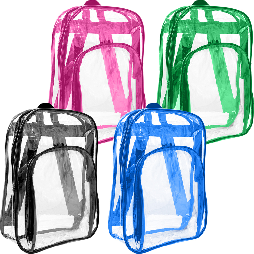 Wholesale 17" Forward Clear School Backpack 4 Colors DollarDays