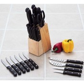 Diamond Cut 24 Piece  Cutlery Set with Wood Block