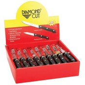 24 Pc Diamond Cut Cutlery Set Countertop Display