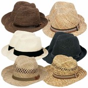 Casual Outfitters 12pc Assorted Men's Straw Dress Hat Set Wholesale Bulk