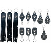 Diamond Plate 12pc Genuine Leather Keychain Set