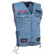 Denim Motorcycle Vest - Laced Side Panel