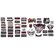 42pc Embroidered Motorcycle Patch Set