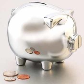 Piggy Bank with Bright Chrome Finish