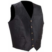 Mens Rock Design Genuine Leather Vest- Large