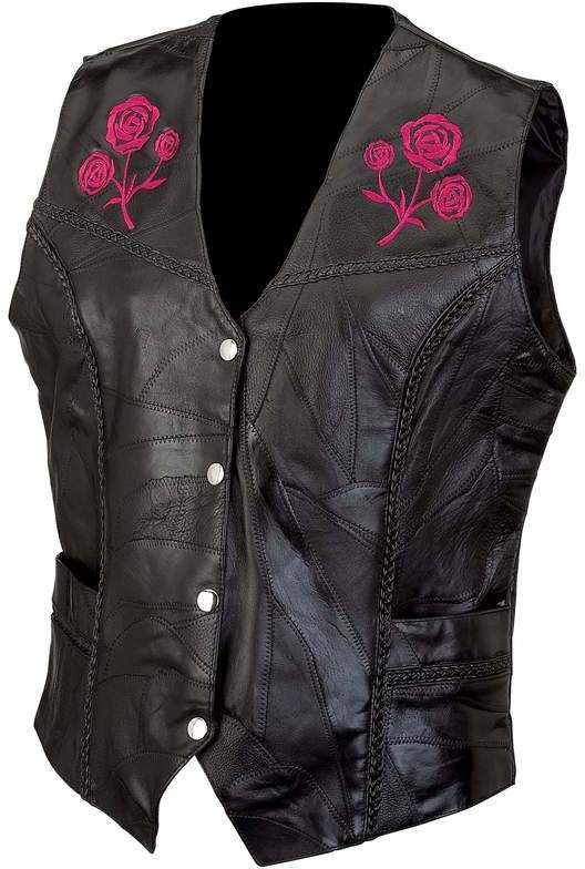 Live-Ride-Rock(R) Ladies' Rock Design Genuine Buffalo Leather Vest -