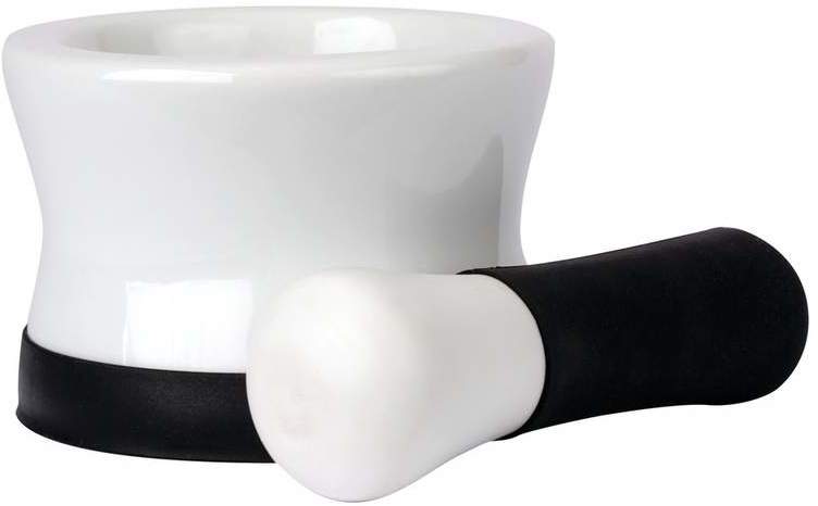 HEALTHSMART(TM) Porcelain Mortar and Pestle With Black Si(2x.52)
