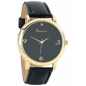 Navarre  Men'sGold/Black  Quartz Diamond Watch