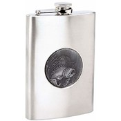Maxam  8oz S/S Flask w/  Fishing Emblem