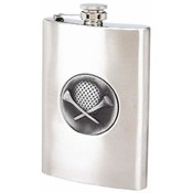 Maxam  8oz S/S Flask w/ Golf Emblem