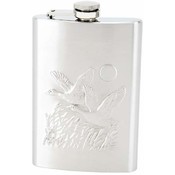 Maxam  Embossed 8oz S/S Flask Embossed Duck