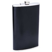 64oz Jumbo Stainless Steel Flask w/Black Wrap