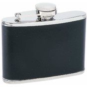 Maxam  4oz S/S Flask with Black Wrap