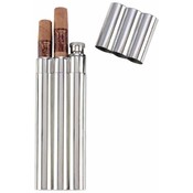 Maxam 2oz Stainless Steel Flask with 2 Cigar Tubes