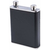 10oz Stainless Steel Flask w/Black/Brown Wrap