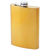 8oz Stainless Steel Flask with Gold-Tone Finish