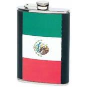 8oz Stainless Steel Flask with Mexican Flag Insert