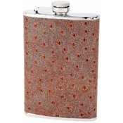 Maxam  8oz S/S Flask w/ Faux Ostrich Leather Wrap
