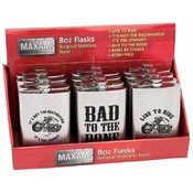 Maxam  12pc 8oz S/S Flasks in Countertop Display