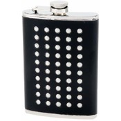 Maxam  8oz S/S Flask w/ Studded Faux Leather Wrap