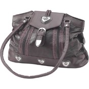 Brown Italian Stone  Design Large Leather Purse