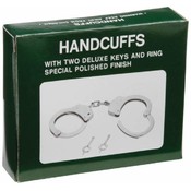 Maxam Chrome-Plated Steel Handcuffs with Pouch