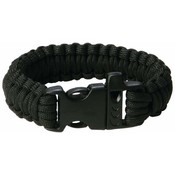9" Black Paracord Bracelet with Whistle Buckle