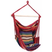 Club Fun Hanging Rope Chair- Red/Multi