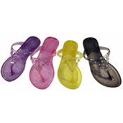 Ladies Rhinestone Jelly Sandals