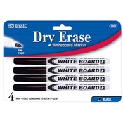 BAZIC Black Fine Tip Dry-Erase Marker (4/Pack)