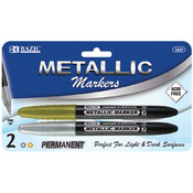 BAZIC Silver/Gold Jumbo Metallic Markers (2/Pack)