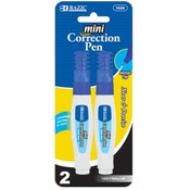 BAZIC 5ml Metal Tip Mini Correction Pen (2/Pack)