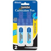 BAZIC 12ml Metal Tip Jumbo Correction Pen (2/Pack)