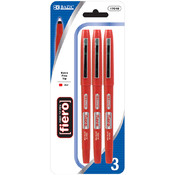 BAZIC Fiero Red Fiber Tip Fineliner Pen (2/Pack)