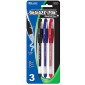 BAZIC Scotts Assorted Color Gel-Pen w/ Grip (3/Pac