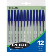 BAZIC Blue Stick Pen (12/Pack)