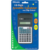 BAZIC 10-Digit Scientific Calculator w/ Flip Cover