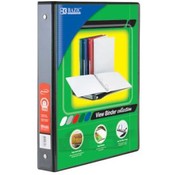 BAZIC 1" Black PVC 3-Ring View Binder