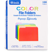 BAZIC 1.5" Asst.Color PVC 3-Ring View Binder w/ 2-