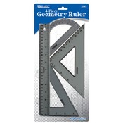 BAZIC Geometry Ruler Combination Sets (4/Pack)
