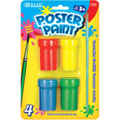 BAZIC 4 Washable 18ml Poster Paint w/ Brush