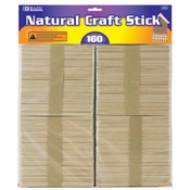 Bazic Natural Craft Sticks (160/Pack)