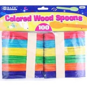 BAZIC Colored Wood Spoons (100/Pack)