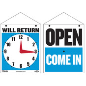 BAZIC 7.5"x9" Will Return/Open Clock Sign