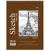 50 Ct. 6" X 8" Top Bound Spiral Premium Sketch Pad
